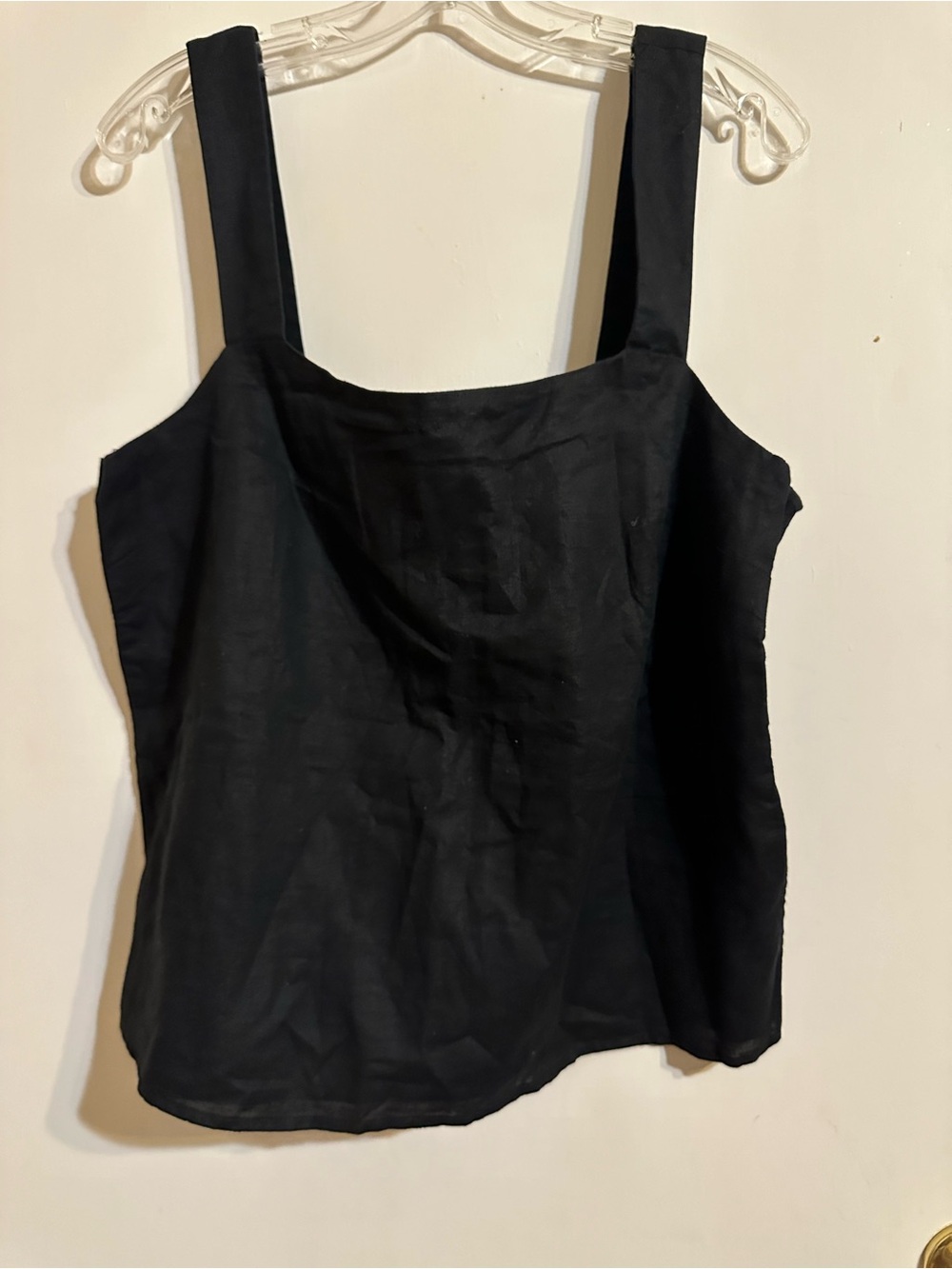 J. Crew Black Square-Neck Camisole with Wide Straps
